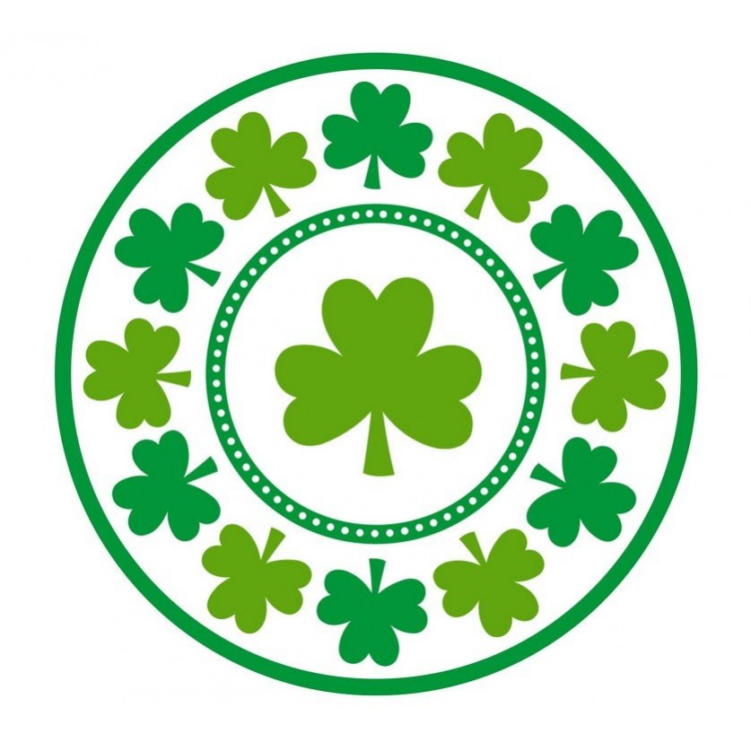 St Patrick's day Lucky Shamrocks Round Dinner Plates 23cm 8 pk