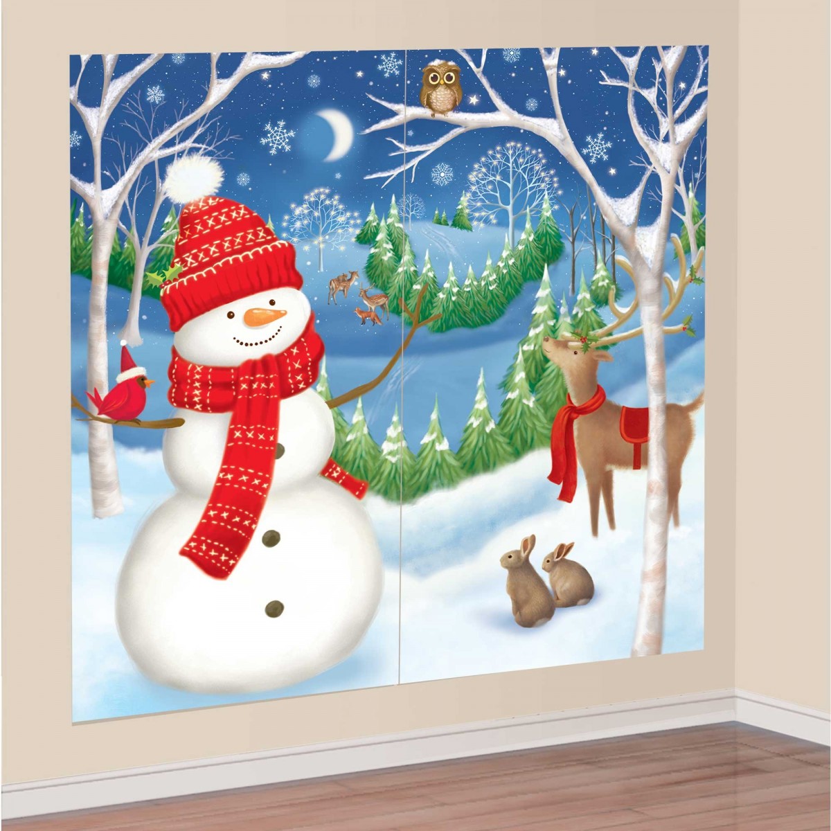 Christmas Winter Friends Add on Wall Scene Setters