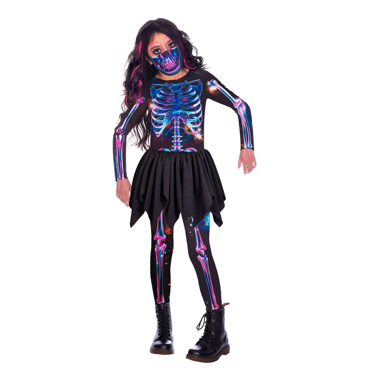 Skeleton Girl's Costume 4-6 Years
