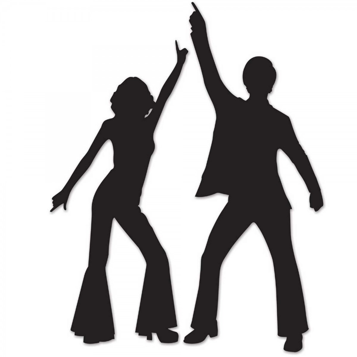 70's Disco Dancers Silhouette Cutouts, Silhouette Cutouts of Disco and 70s Disco Dancers