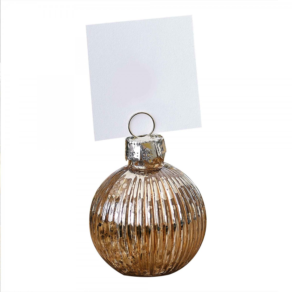Christmas Gold Ribbed Glass Bauble Velvet