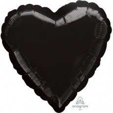 Heart Black Standard HX Shaped Balloon 45cm