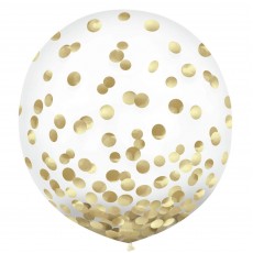New Year Gold Confetti Latex Balloons