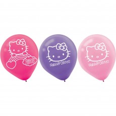 Hello Kitty Rainbow Teardrop Latex Balloons 30cm 6 pk