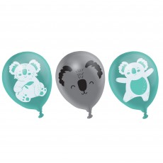 Koala Teardrop Latex Balloons 30cm 6 pk