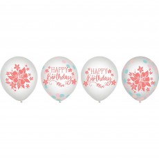 Free Spirit Happy Birthday Confetti & Latex Balloons 30cm 6 pk