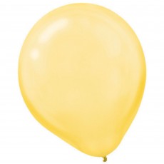 Pearl Yellow Teardrop Latex Balloons 30cm 15 pk