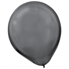 Pearl Black Latex Balloons 30cm Pack of 15
