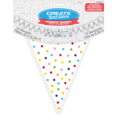 Rainbow Dots Large Paper Pennant Banner