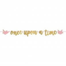 Disney Princess Once Upon A Time Glittered Ribbon Letter Banner 20cm x 3.65m