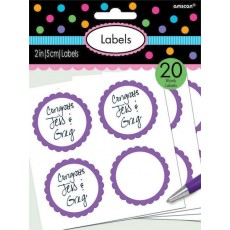 Purple Party Supplies - Scalloped Labels