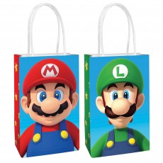 Super Mario Brothers Kraft Paper Favour Bags 21cm x 13cm x 8cm 8 pk