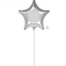 Star Silver Shaped Balloon 23cm