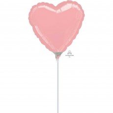 Heart Pastel Pink Foil Balloon 10cm