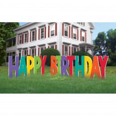 Happy Birthday Party Decorations - Yard Sign Rainbow