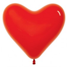 Fashion Red Heart Latex Balloons 28cm 12 pk