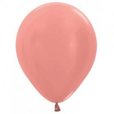 Pink Metallic Rose Gold  Latex Balloons