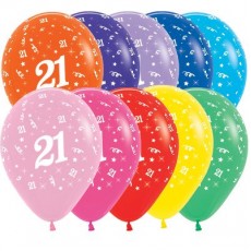 21st Birthday Fashion Multi Coloured  Latex Balloons