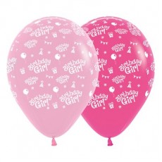 Happy Birthday Fashion Pink & Fuchsia  Latex Balloons