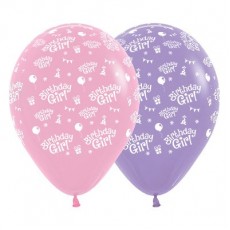 Teardrop Fashion Pink & Lilac Happy Birthday Birthday Girl Latex Balloons 30cm Pack of 6