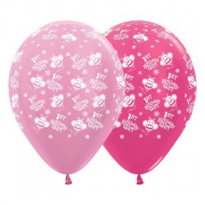 Teardrop Satin Pearl Pink & Metallic Fuchsia Girl's 1st Birthday Bumble Bees 1st Birthday Girl Latex Balloons 30cm Pack of 6