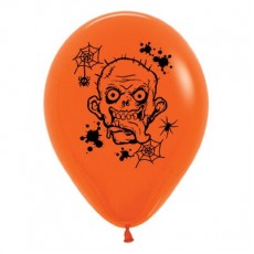 Halloween Party Supplies - Latex Balloons - Zombie Horror Orange 25pk