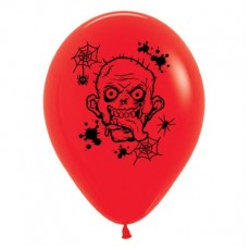 Halloween Party Supplies - Latex Balloons - Zombie Horror Red 6pk