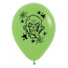 Halloween Party Supplies - Latex Balloons - Zombie Horror Lime 6pk