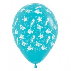 Hawaiian Luau Caribbean Blue  Latex Balloons