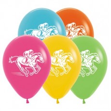 Horse Racing Tropical Assorted Teardrop Latex Balloons 30cm 25 pk