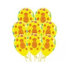 Hawaiian Luau Fashion Yellow  Latex Balloons