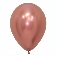 Metallic Reflex Rose Gold Teardrop Latex Balloons 30cm 50 pk
