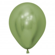 Metallic Reflex Lime Green Latex Balloons 30cm 50 pk