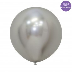 New Year Metallic Reflex Silver  Latex Balloons