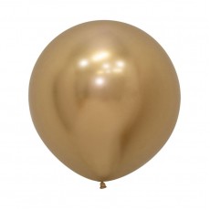 Metallic Reflex Gold Latex Balloons 60cm 3 pk