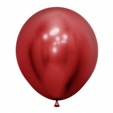 Crystal Reflex Red Latex Balloons 45cm 6 pk