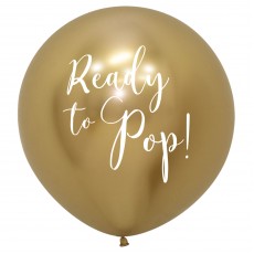 Reflex Gold Ready to Pop Latex Balloon 60cm