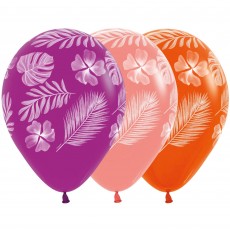 Hawaiian Luau Fashion Assorted  Latex Balloons