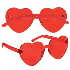 Red Heart Shaped Frameless Glasses