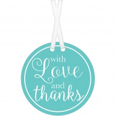 Robin Egg Blue With Love and Thanks Tags 25 pk