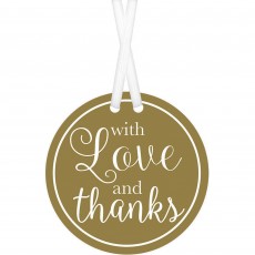 Gold With Love and Thanks Tags 25 pk