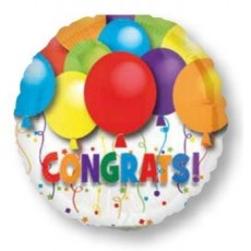 Congratulations Congrats Bold Balloons Round Foil Balloon 22cm