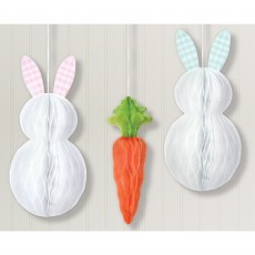 Easter Honeycomb Hanging Decorations 3 pk