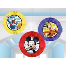 Mickey Mouse On The Go Honeycomb Hanging Decorations 23cm 3 pk