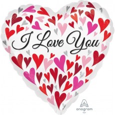 I Love You Happy Hearts Heart Shaped Balloon 45cm
