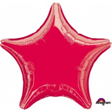 Metallic Red Star Shaped Balloon 45cm