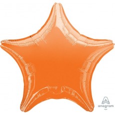 Metallic Orange Star Shaped Balloon 45cm