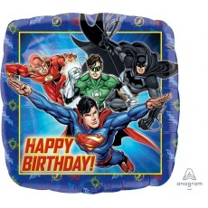 Justice League Happy Birthday! Square Shaped Balloon 45cm