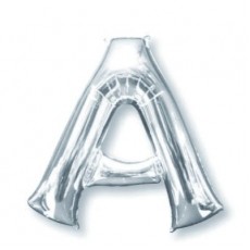 Letter A Silver Shaped Balloon 86cm
