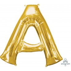 Gold Letter A Shaped Balloon 66cm x 81cm